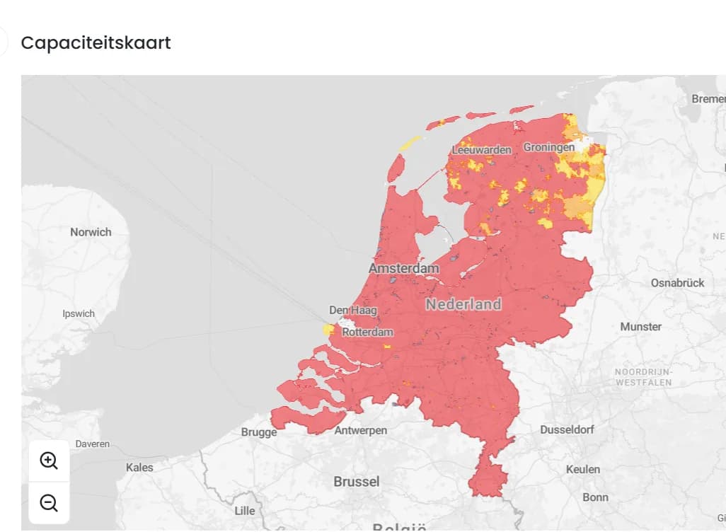TenneT Netcapaciteitskaart — netcongestie Nederland
